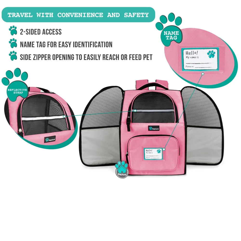 Deluxe Pet Carrier Backpack, Pink