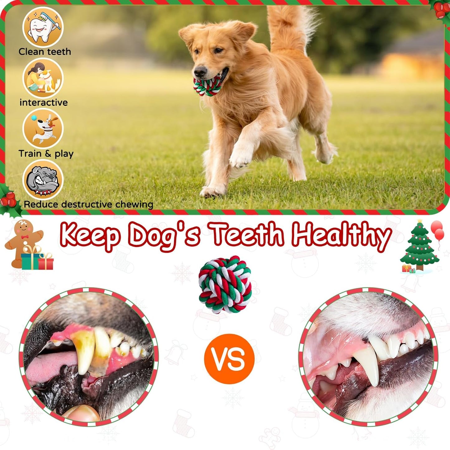 Dog Rope Toys Set, 7 Pack Cotton Dog Toys for Large Dogs and Medium Small, Cute Interactive Squeaky Toy, Chewing Puppy Gaming Toy for Teeth Cleaning