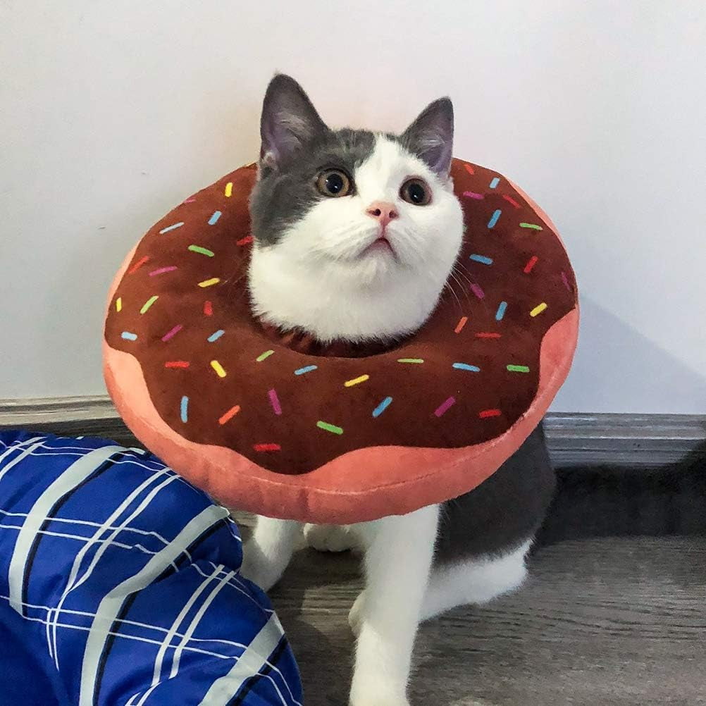 Cat Cone Collars Soft,Cat Recovery E Collars after Surgery to Stop Licking,Waterproof Adjustable Elizabeth Neck Cones Cute Pet Donut Pillow for Cats Kitten Puppy Wound Healing after Surgery