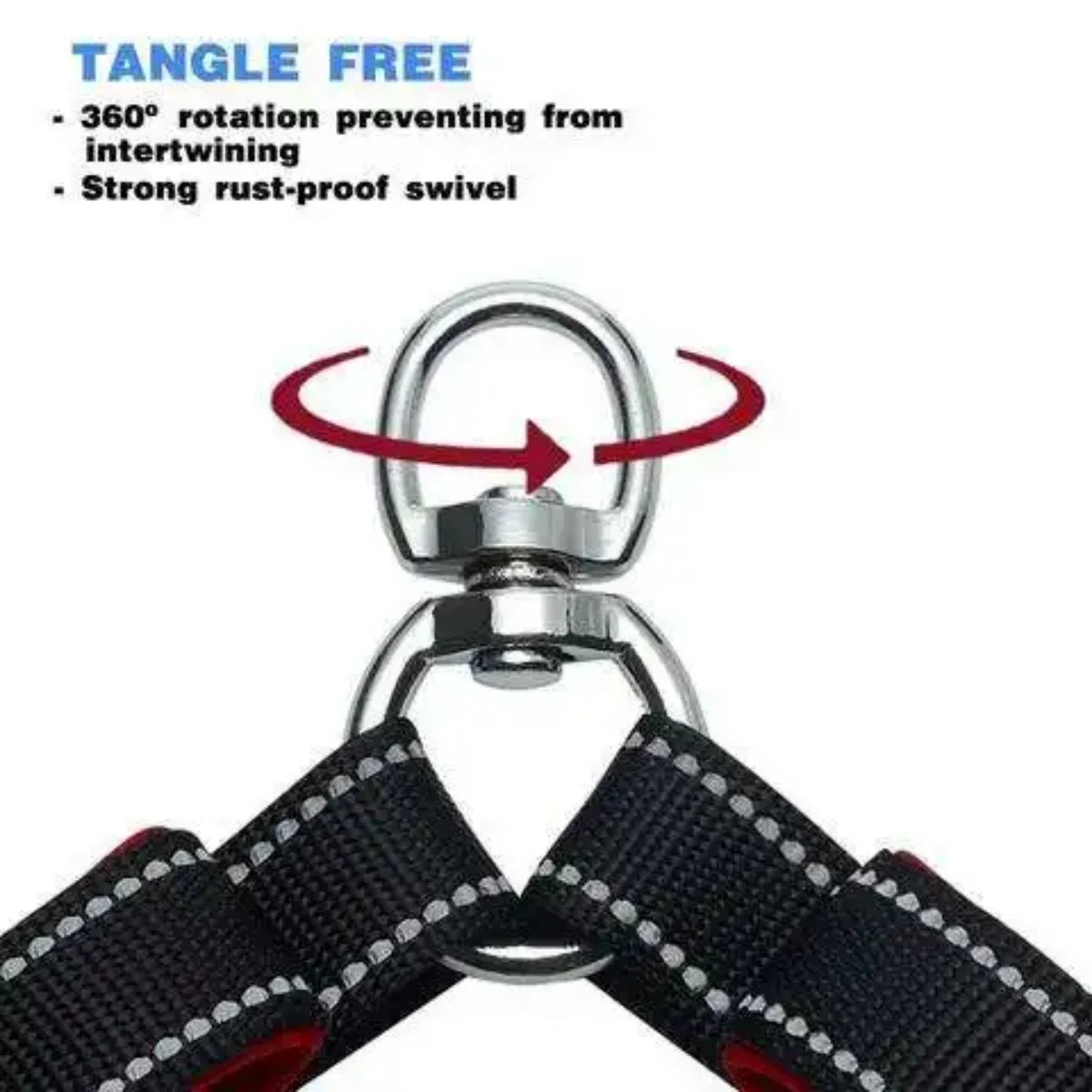 Dual Dog Leash, Double Dog Leash, 360 Swivel No Tangle Walking Leash, Shock Absorbing Bungee for Two Dogs, Black, Large (25-120 Lbs)