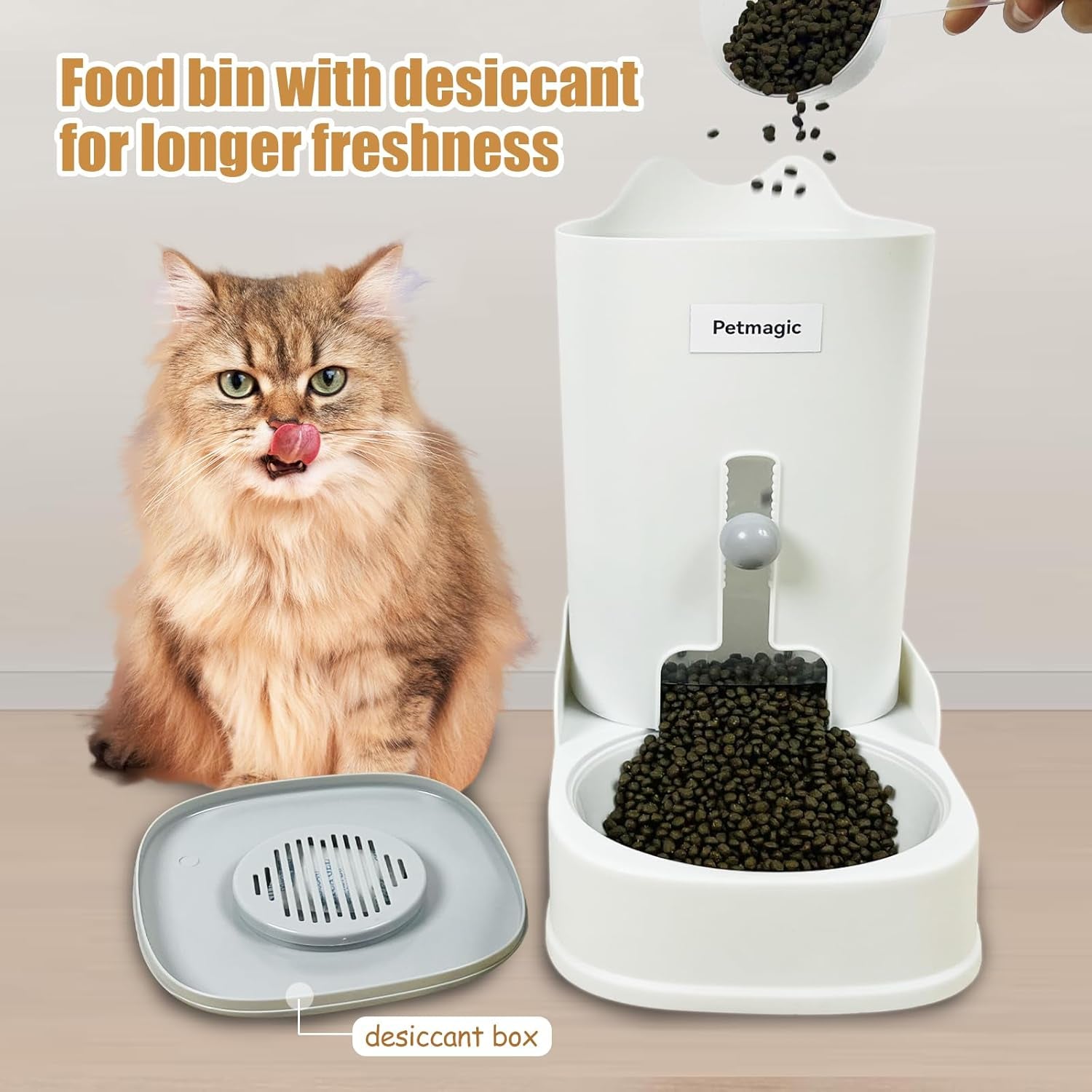 Gravity Cat Feeder by  Is a 3.6L Large-Capacity Cat Food and Water Bowl Set. This Two-Piece Set Is Suitable for Pet Feeding, Including Small and Medium-Sized Dogs, Kittens.