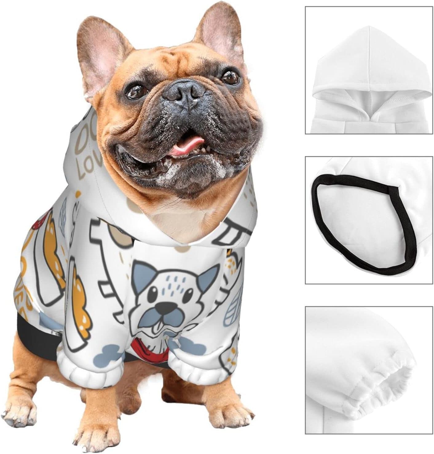 Dog Hoodie Christmas Dog Costumes Hoodie for Dogs Warm Dog Hooded Sweatshirt with Hat Dog Apparel Dog Clothes for Small Dogs