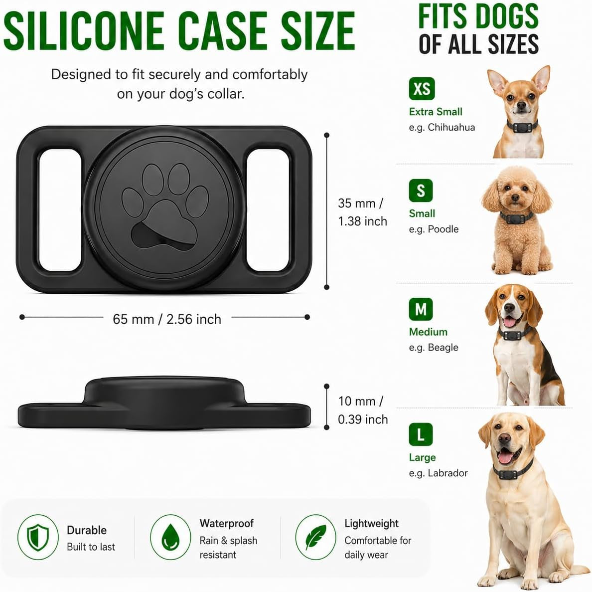 Pet Tracker,Gps Collar for Dogs (Ios Only) Smart Tag,Waterproof Compatible with Apple Find My,No Monthly Fee,Advanced Tracking Solution Smart Collar for Pet Safety Ideal Small Large Dogs