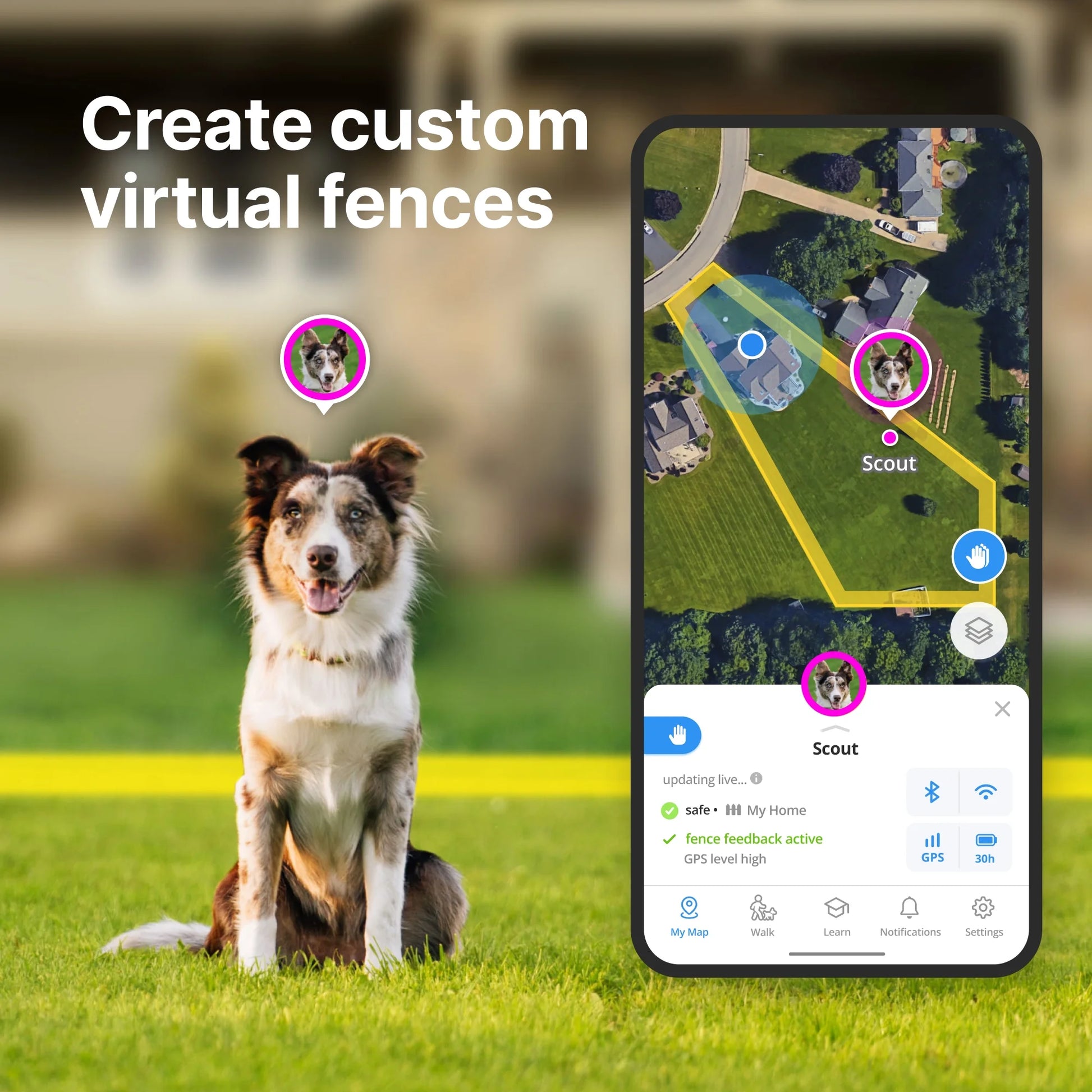Collar 4 Wireless Dog Fence System & GPS Dog Collar, One Size, Orchid