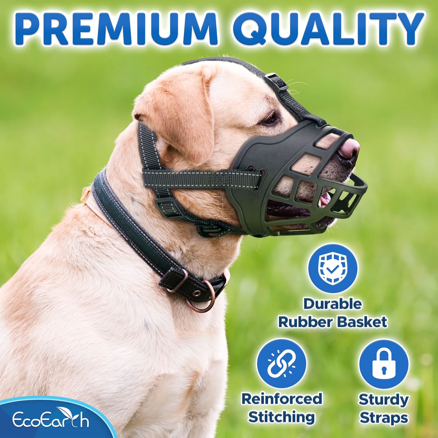 Dog Muzzle Breathable Basket Mouth Guard for Grooming & Training, Black, Size M, 1 Pack
