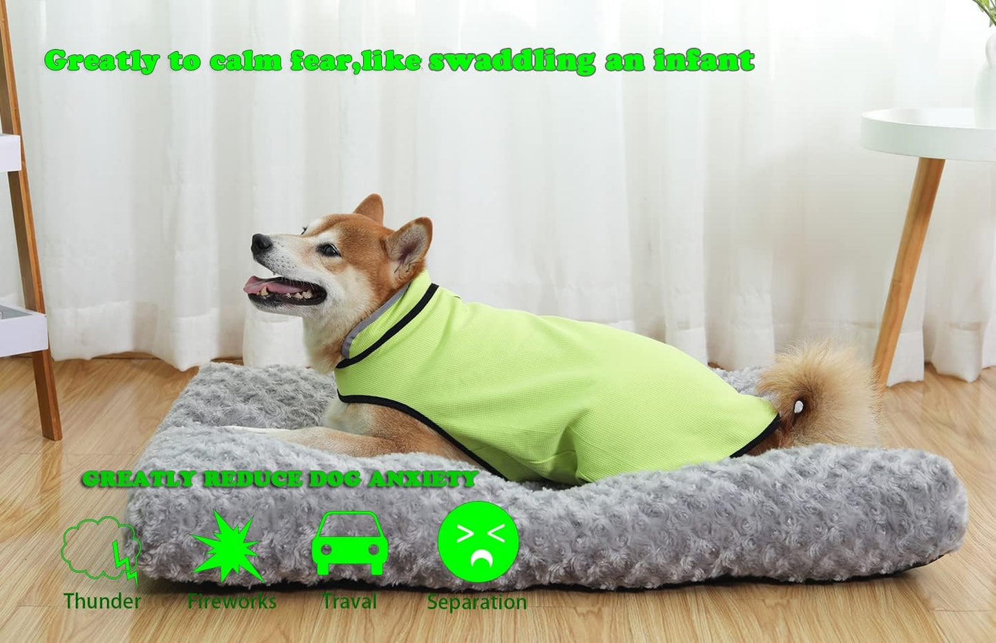 Dog Anxiety Jacket,Calming Solution Coat for Fireworks,Thunder,Travel,Separation for Small Medium Large Breeds,M Green