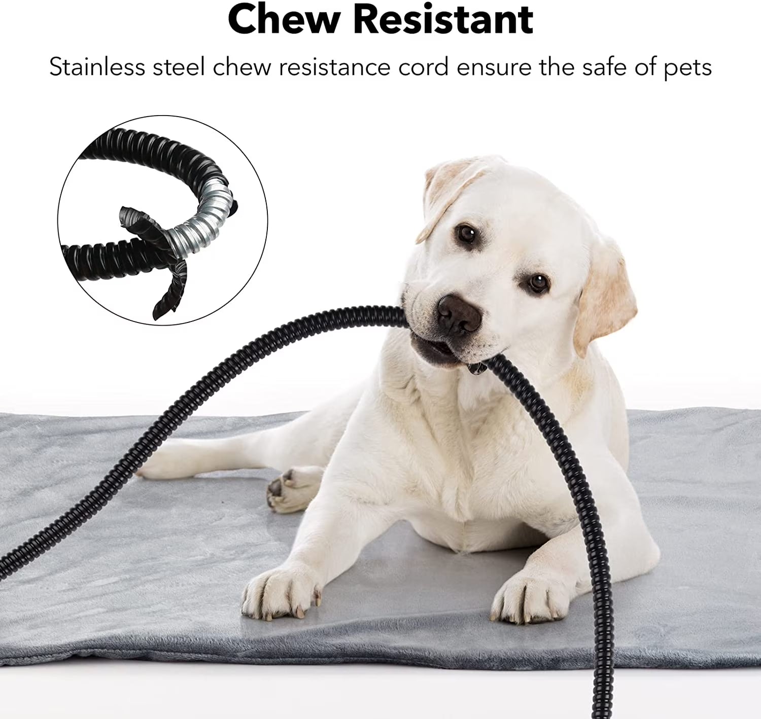 Pet Heating Pad, Dog Cat Self-Warming Bed with Timer, 16" X 28" Indoor Heating Mat for Dogs Cats with Chew Resistant Cord, Electric Heating Pads for Old Pets with 6 Temperature Modes