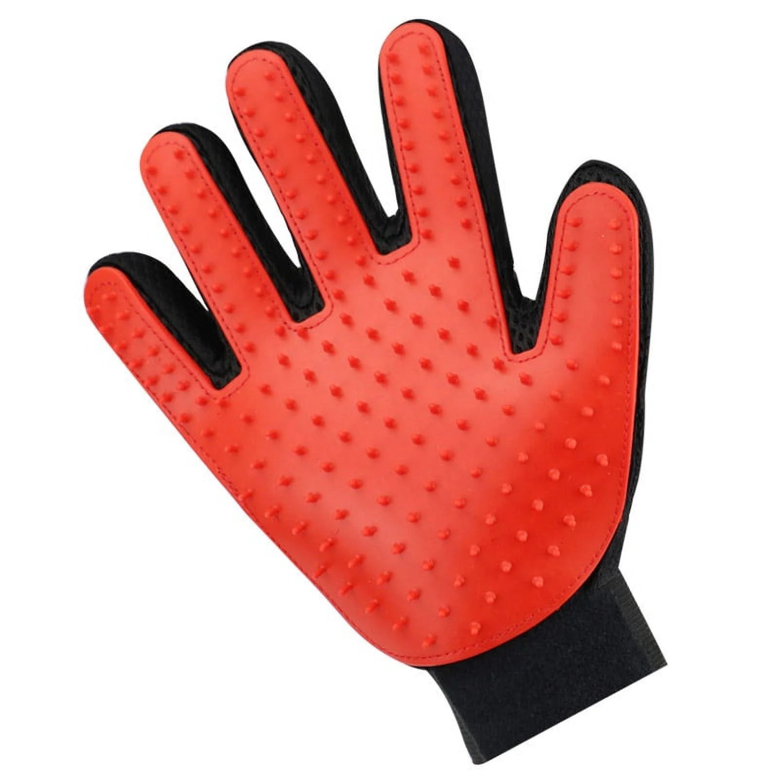 Pet Grooming Gloves Brush Dog Cat Hair Remover Mitt Massage Deshedding 1 Pair Red