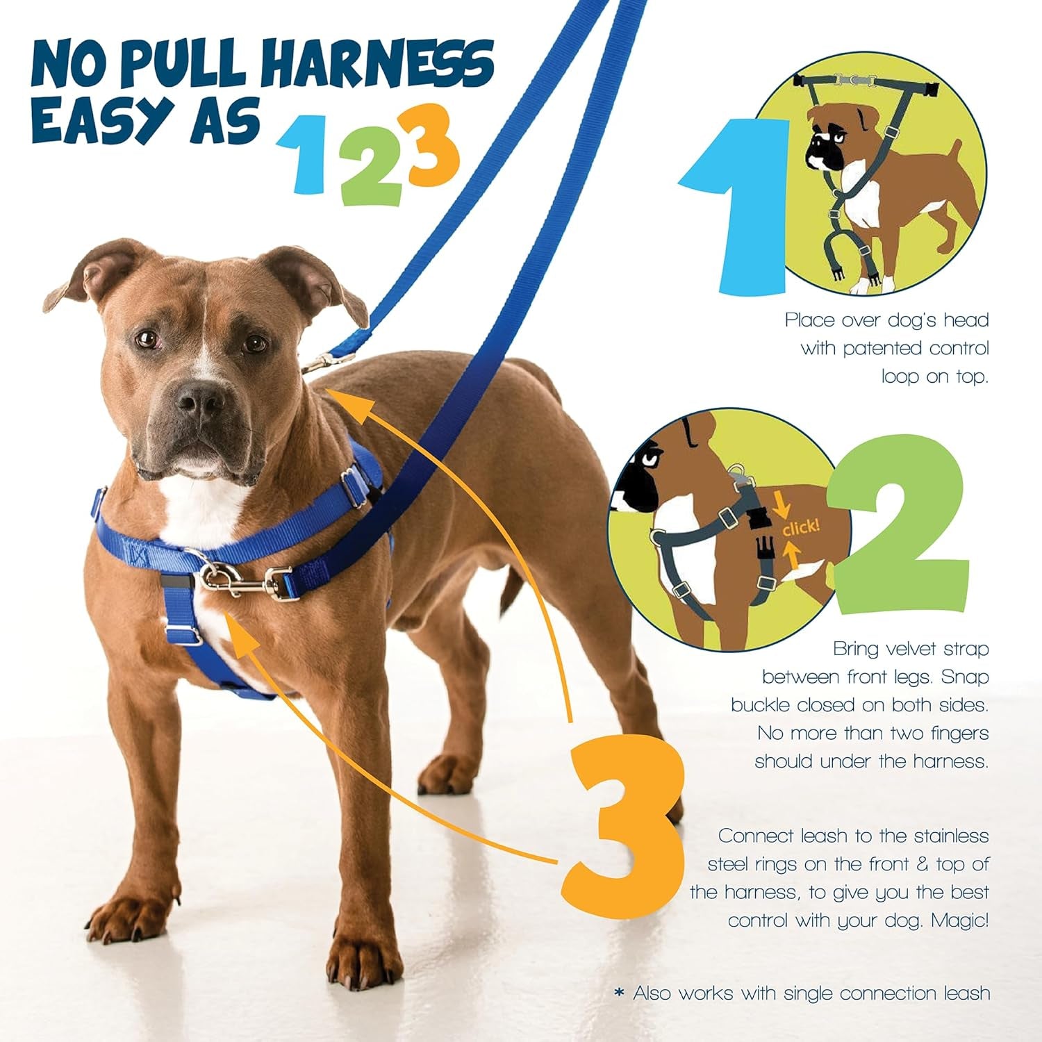 Freedom No Pull Dog Harness, Adjustable Harness and Leash Set, Easy Walking & Comfortable Control, Fits Small, Medium & Large Dogs, Solid Colors, Made in USA, 5/8" XS, Raspberry