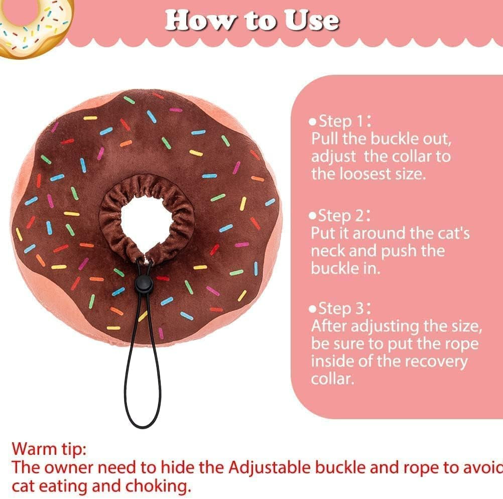 Cat Cone Collars Soft,Cat Recovery E Collars after Surgery to Stop Licking,Waterproof Adjustable Elizabeth Neck Cones Cute Pet Donut Pillow for Cats Kitten Puppy Wound Healing after Surgery