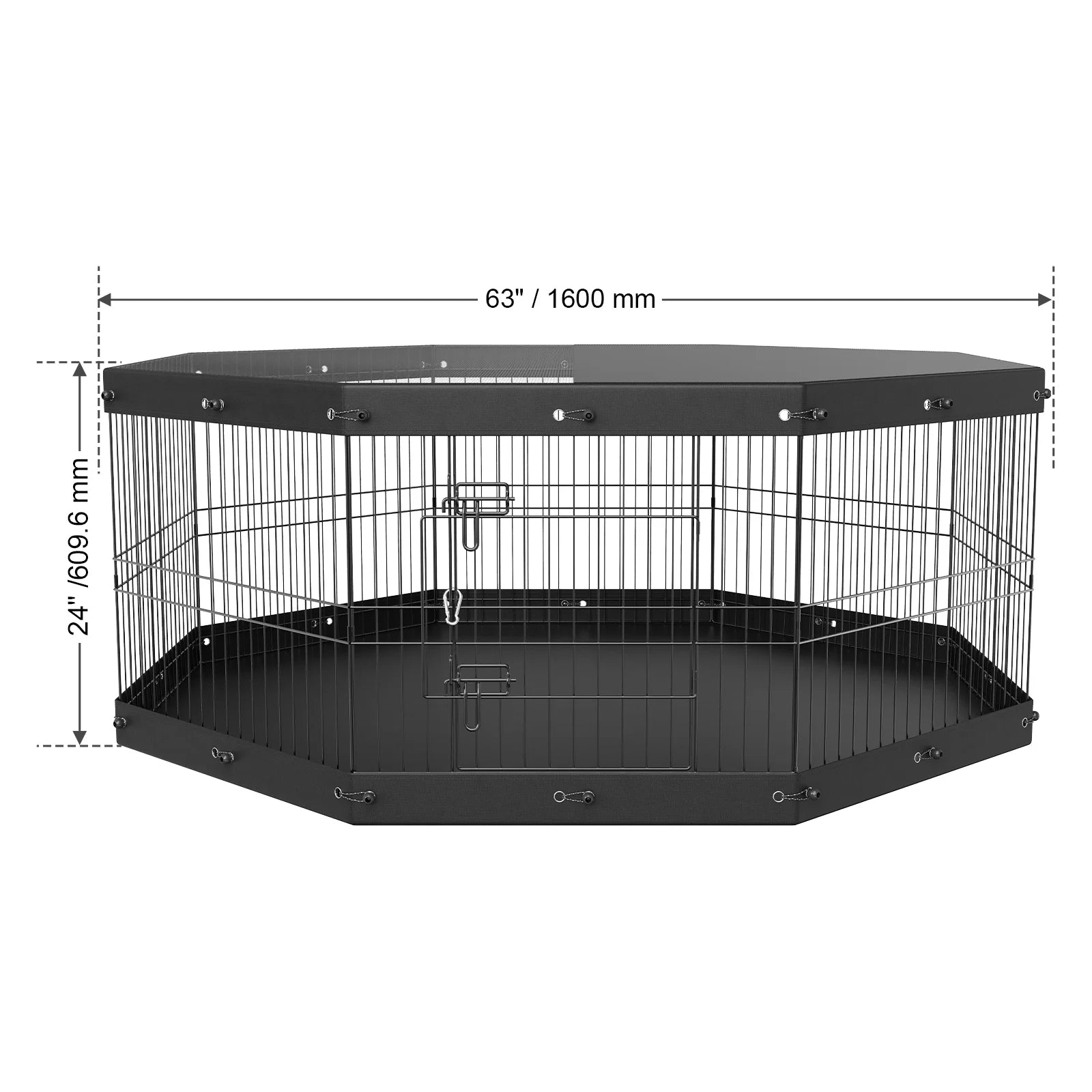 Dog Playpen 8 Panels Foldable Metal Dog Exercise Pen with Cover and Pad