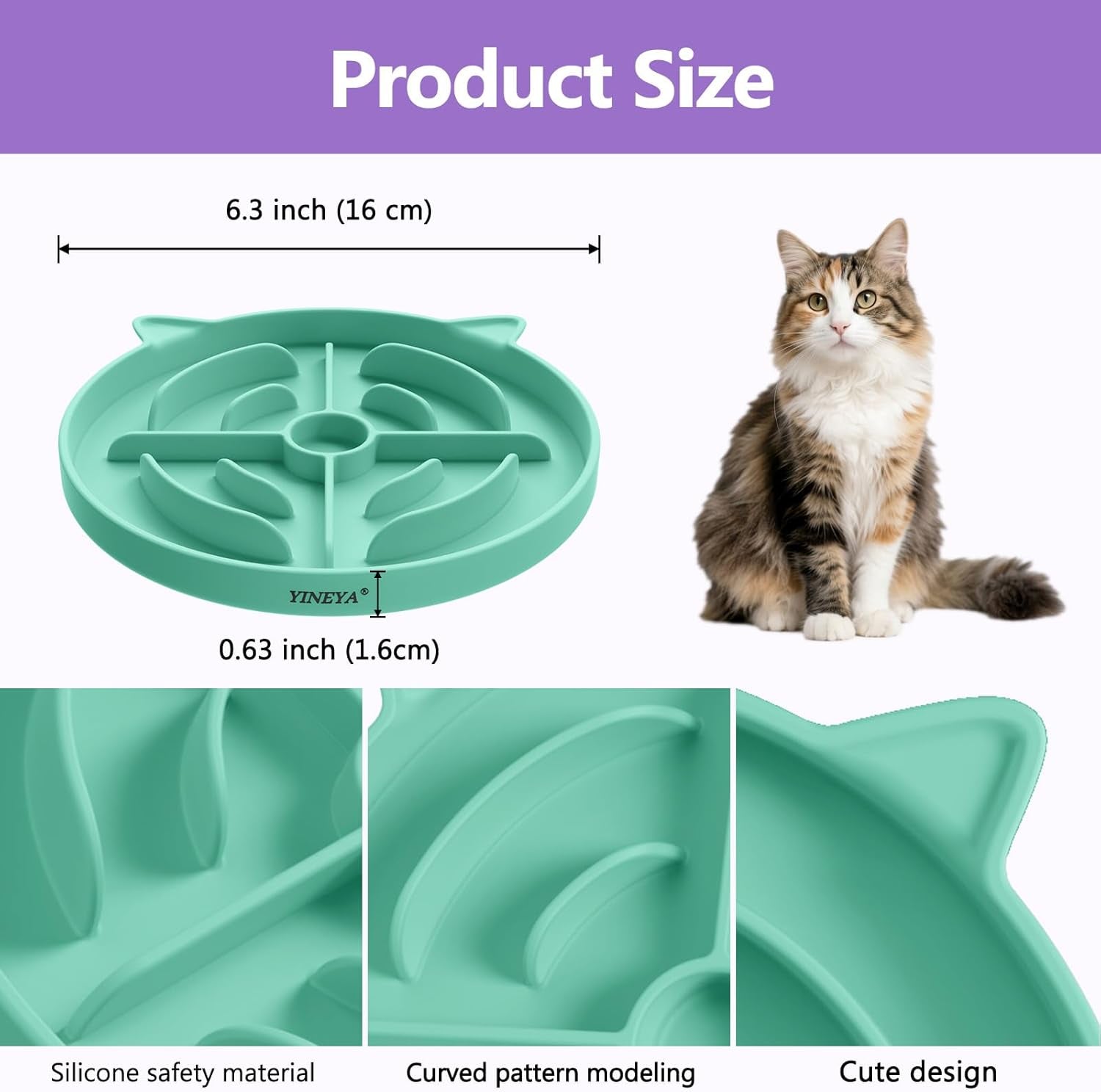 2 Pcs Silicone Slow Feeder Cat Bowl, Cat Slow Feeder for Food Training, Interactive Puzzle Bowls for Puppy, Kitten Dishes to Prevent Overeating, Treat Toys Suitable for Dry and Wet Food