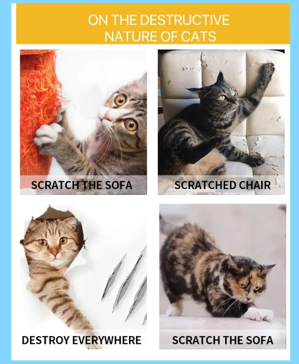 Cat Scratch Furniture Protector: Cat anti Scratch Tape - Door Protector from Dog Scratching - Clear Training Self Adhesive Tape for Carpet, Sofa, Couch, Door (Transparent, 7.87" X 9.8FT)