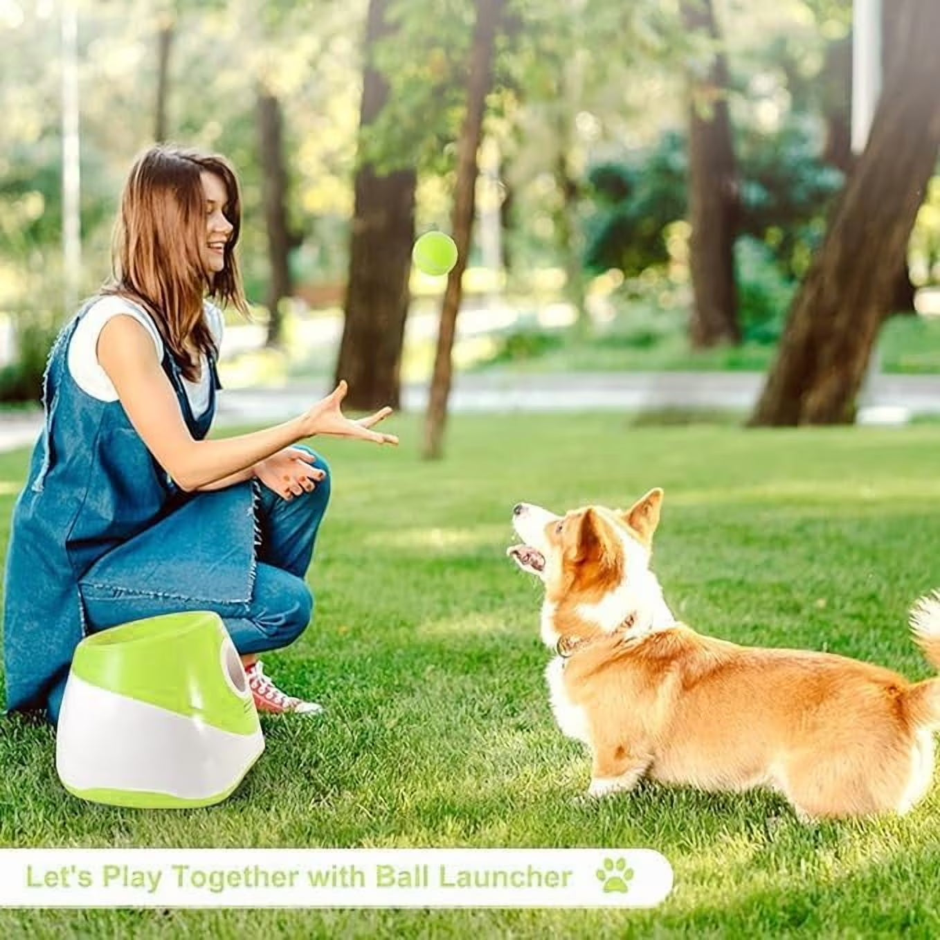Ball Thrower for Dogs,Interactive Dog Fetch Machine,Automatic Ball Launcher for Dogs with 12 Tennis Balls,Dog Ball Thrower Machine with 10-30Ft 3 Launching Distance,For Small Dogs Indoor & Outdoor