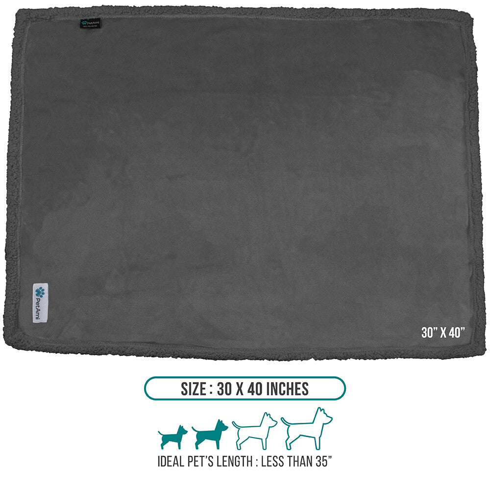 Washable Pet Blanket Fleece Dog Cat Bed Soft Sherpa Reversible Dog Blanket Warm
