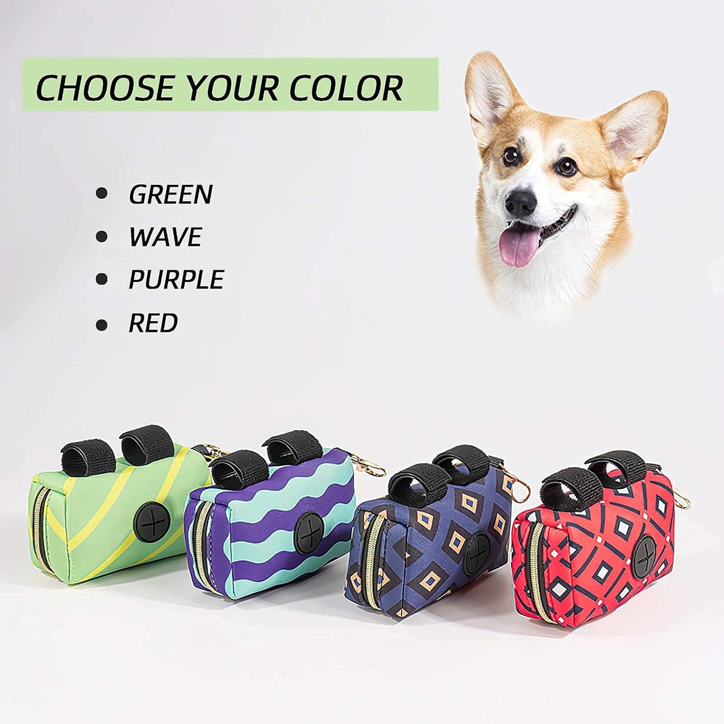 Dog Poop Bag Dispenser for Dog Leash,Cute Dog Poop Bag Holder for Leash (1 Oz),Dog Waste Bag Dispenser Outdoor (Green)