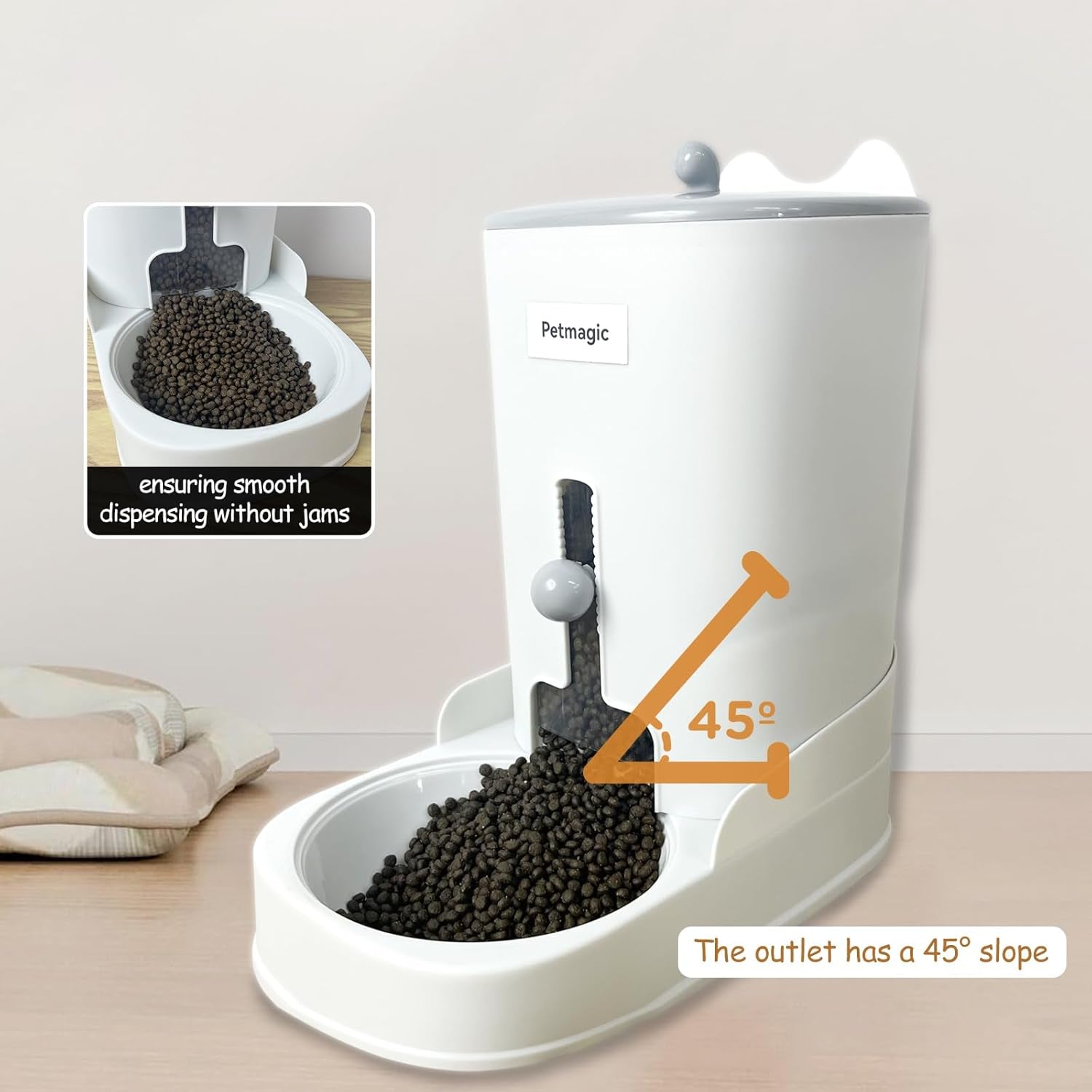 Gravity Cat Feeder by  Is a 3.6L Large-Capacity Cat Food and Water Bowl Set. This Two-Piece Set Is Suitable for Pet Feeding, Including Small and Medium-Sized Dogs, Kittens.
