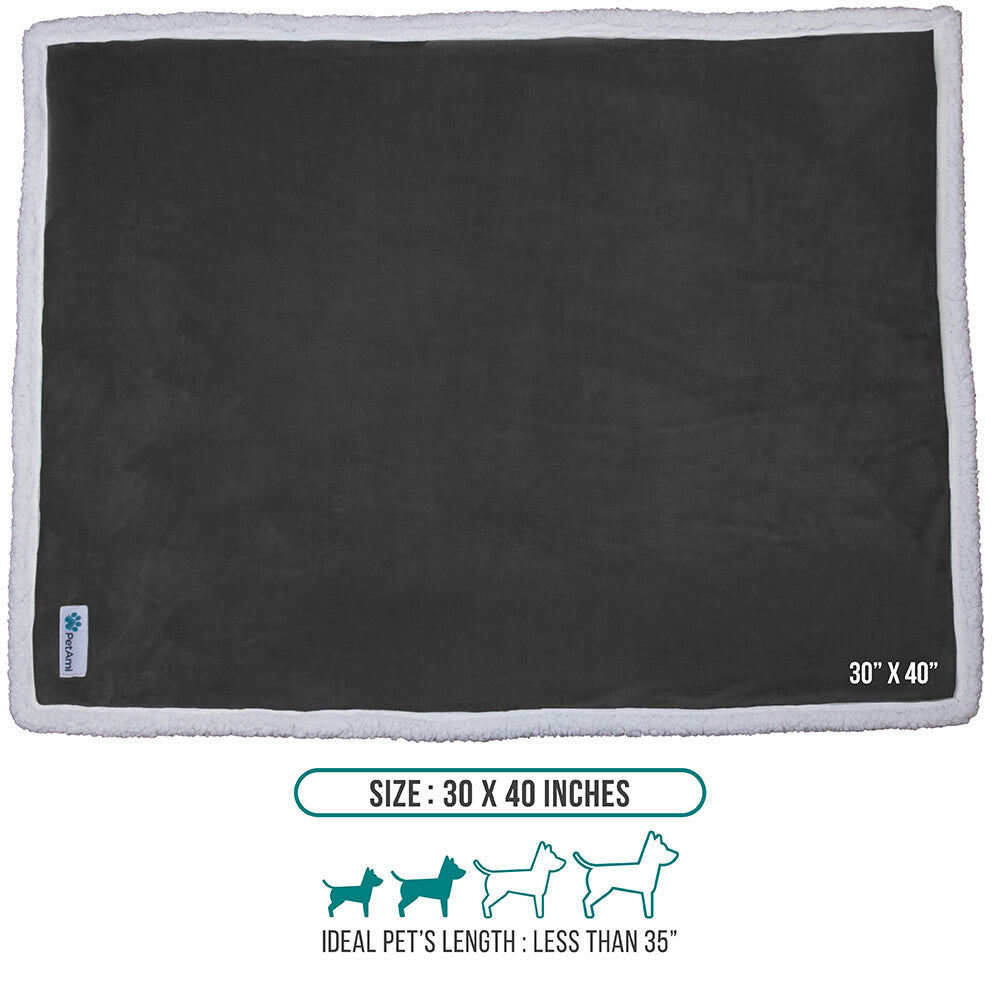 Washable Pet Blanket Fleece Dog Cat Bed Soft Sherpa Reversible Dog Blanket Warm