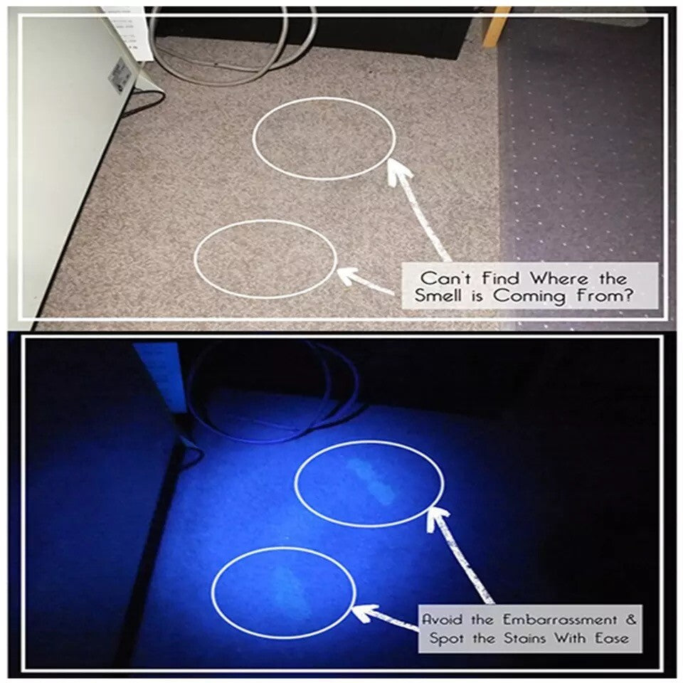 UV Flashlight Black Light Flashlight Ultraviolet LED Pet Urine Stains Detector