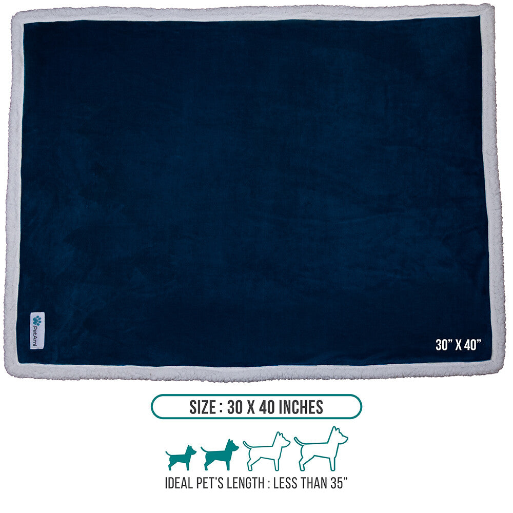 Washable Pet Blanket Fleece Dog Cat Bed Soft Sherpa Reversible Dog Blanket Warm