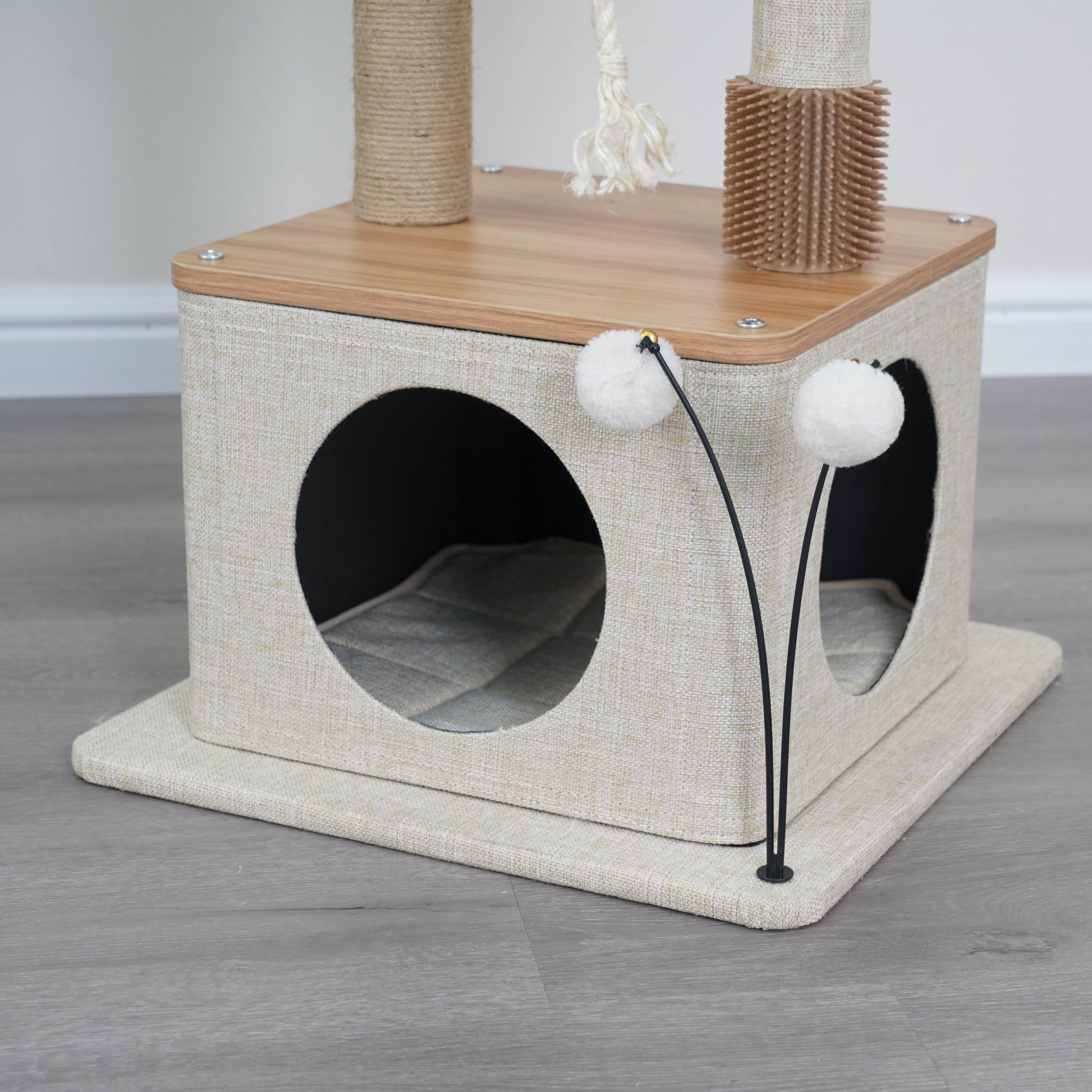 4-Level 46" Multi-Functional Cat Tree with Condo, Perch & Sisal Post, Beige