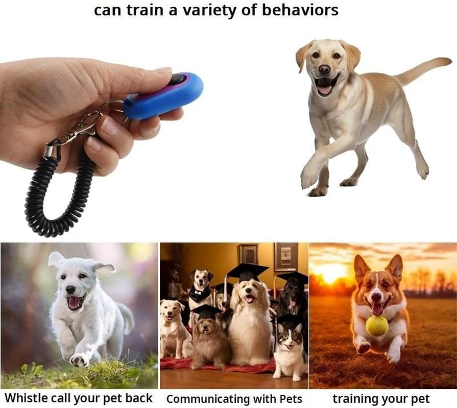 Pet Training Clicker with 6 Pack for Dogs/Cats/Horses/Birds or Other Animals - Clickers with Strap for Training