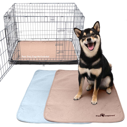 2Ct  Dog Crate Pads Mats Size 35X22” for Use with 36” Kennel and Crate | Washable Waterproof Dog Pee Pads