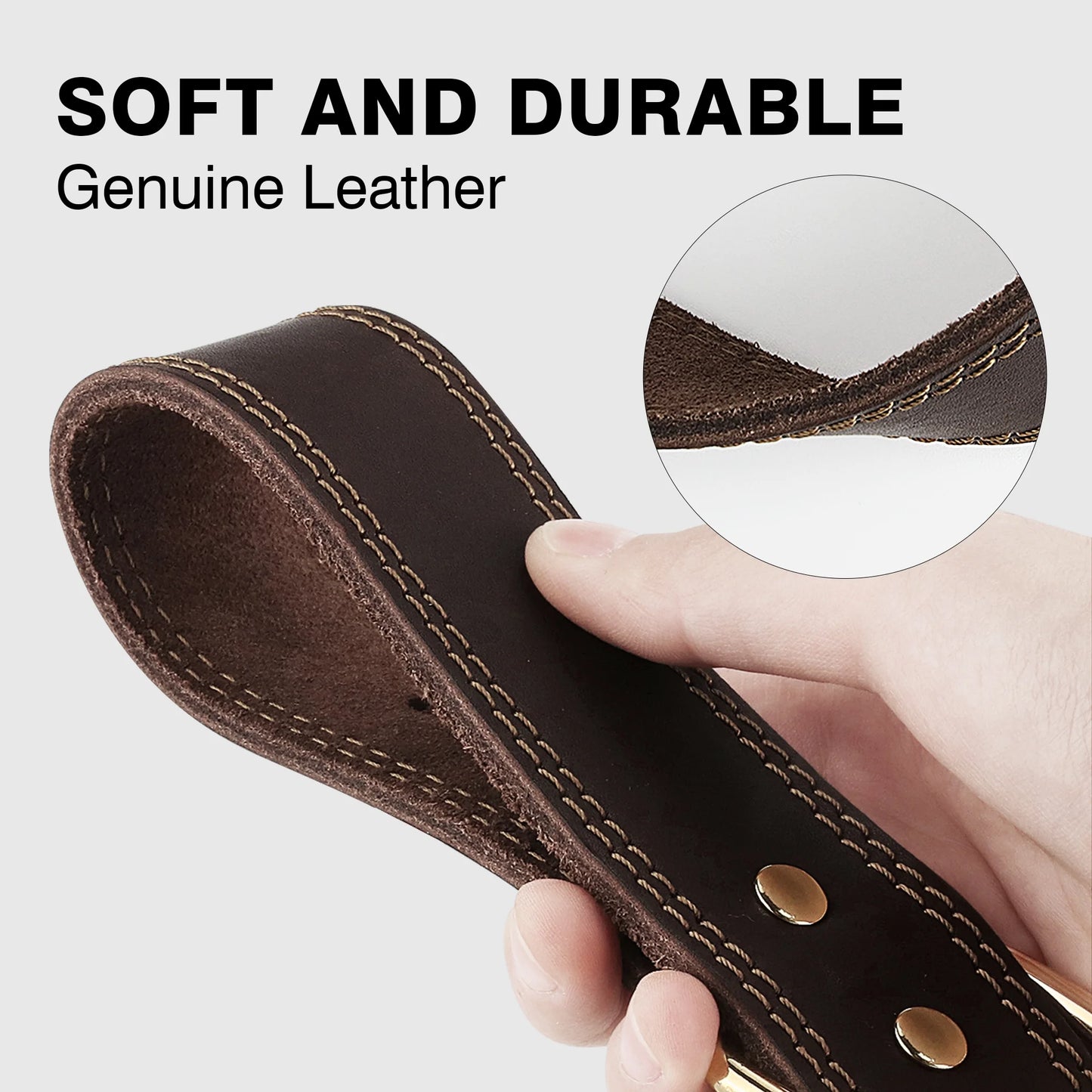 Dog Collar, Leather Dog Collar, Heavy Duty Dog Collars for Large Dogs, Brown
