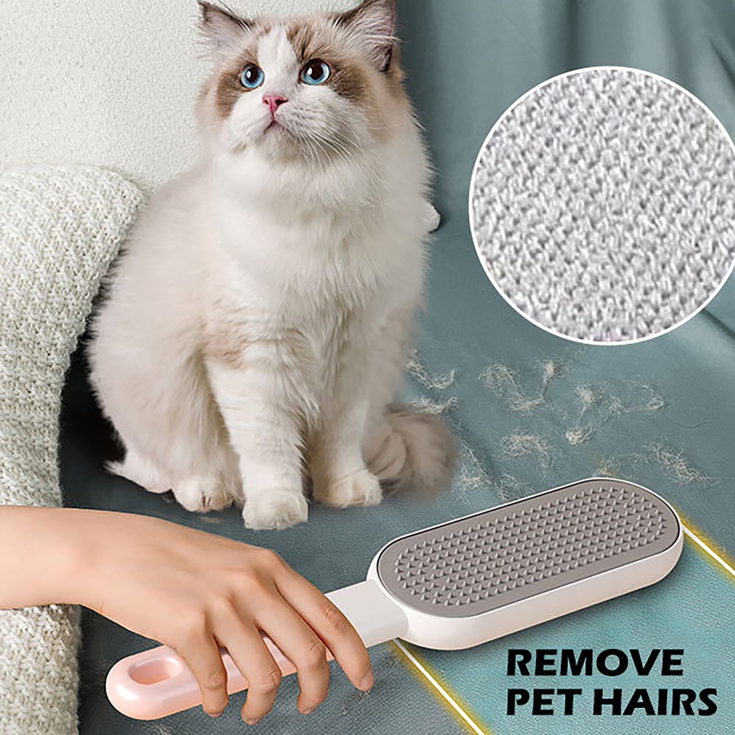 2PCS Reusable Pet Hair Remover Brushes - Travel Size Lint Brush for Clothes & Laundry, Cat Dog Fur Removal Tool (Pink)