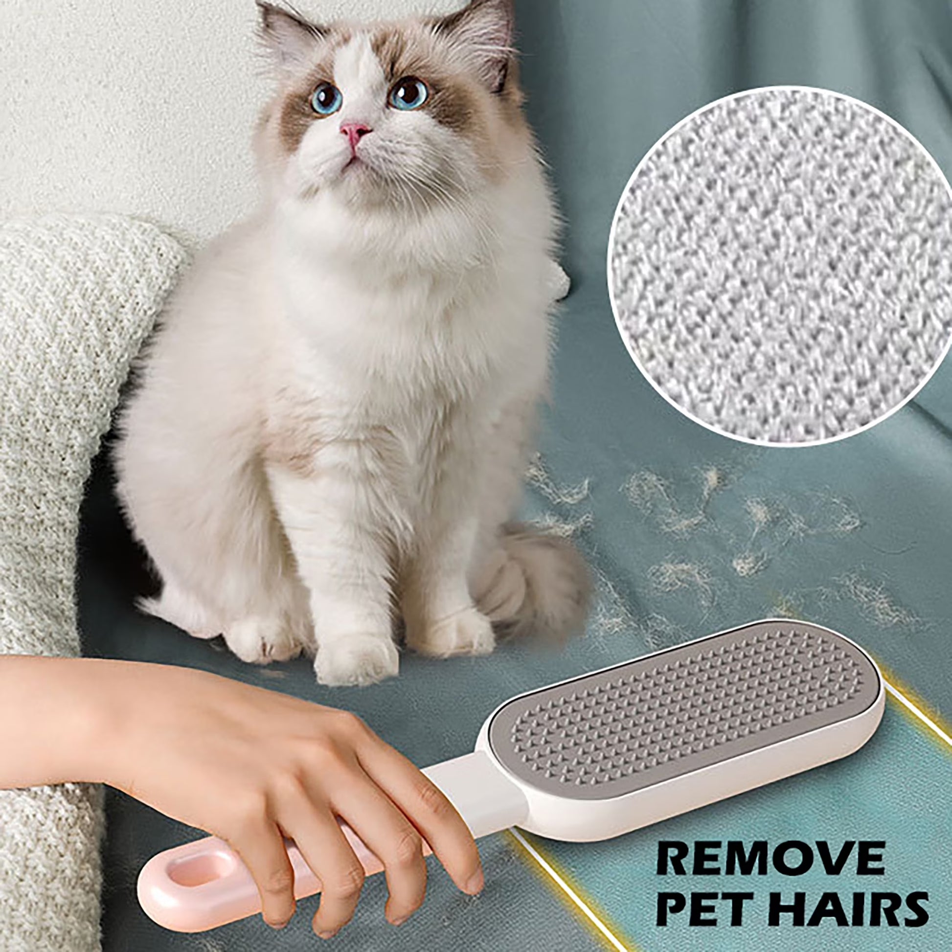 2PCS Reusable Pet Hair Remover Brushes - Travel Size Lint Brush for Clothes & Laundry, Cat Dog Fur Removal Tool (Pink)