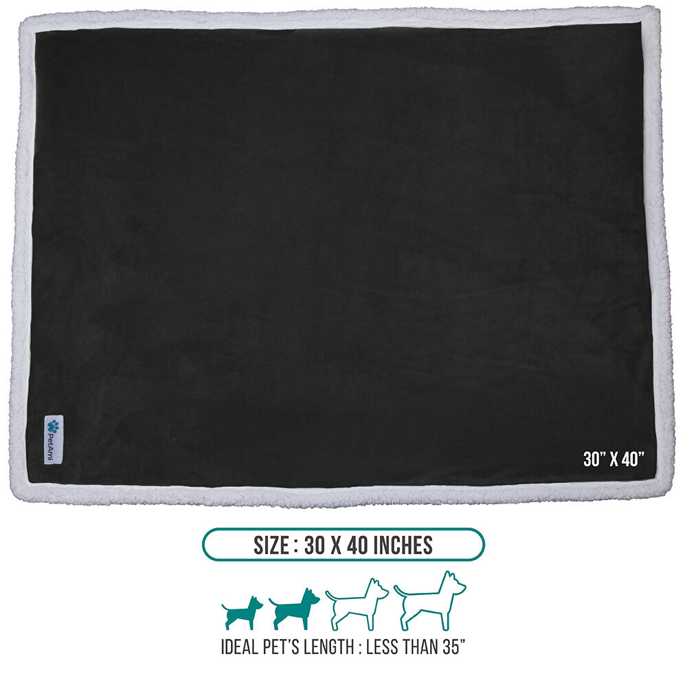 Washable Pet Blanket Fleece Dog Cat Bed Soft Sherpa Reversible Dog Blanket Warm