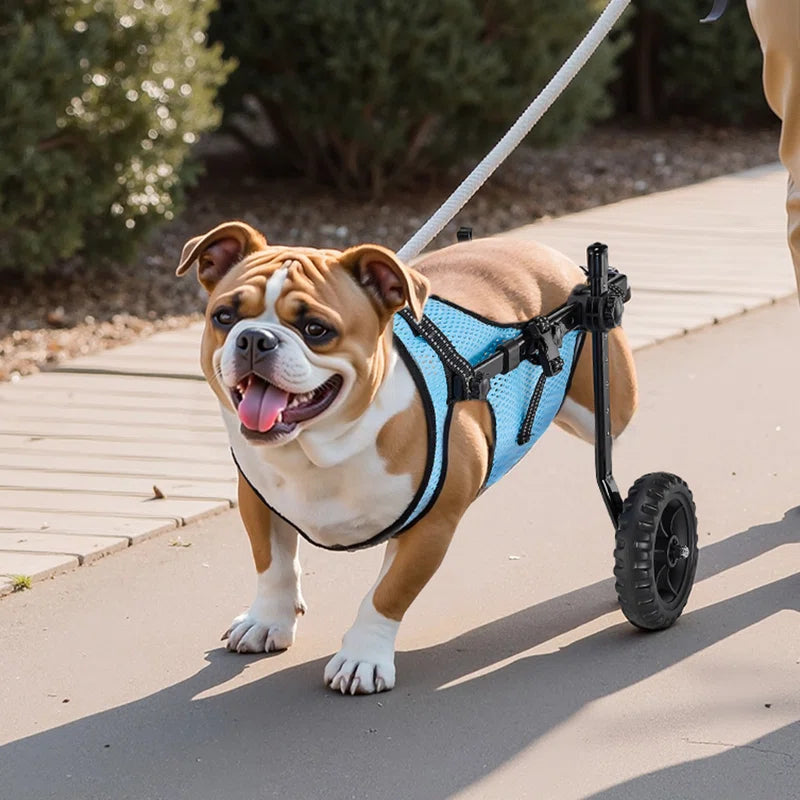 Dog Wheelchair for Back Legs, Adjustable 2 Wheels Pet Wheelchair, Lightweight Dog Cart with Shock-Absorbing Wheels, Mobility Support Wheel Chair for Disabled Injured Dogs up to 22Lbs, Small
