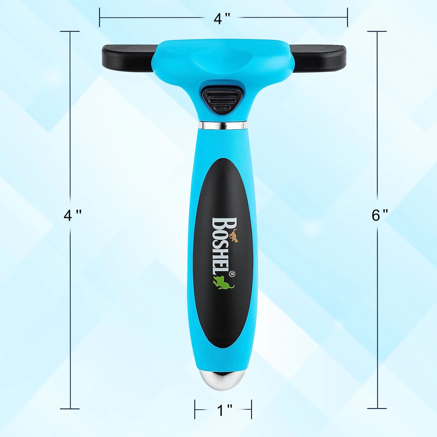 Ergonomic Grooming Brush for Dogs & Cats - Reduces Shedding - Easy Clean Anti-Slip Handle - Deshedding Tool