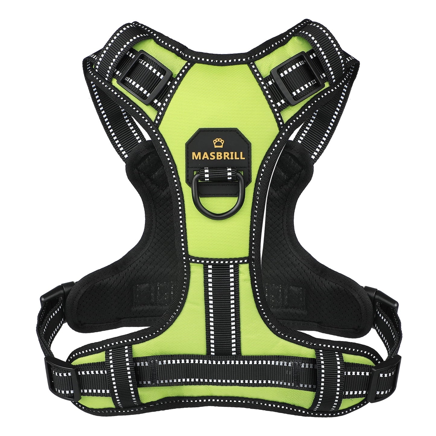 Reflective Dog Harness No Pull Dog Vest Harness with Handle, Breathable Padded Dog Chest Harness Adjustable for Small Dog-Green S