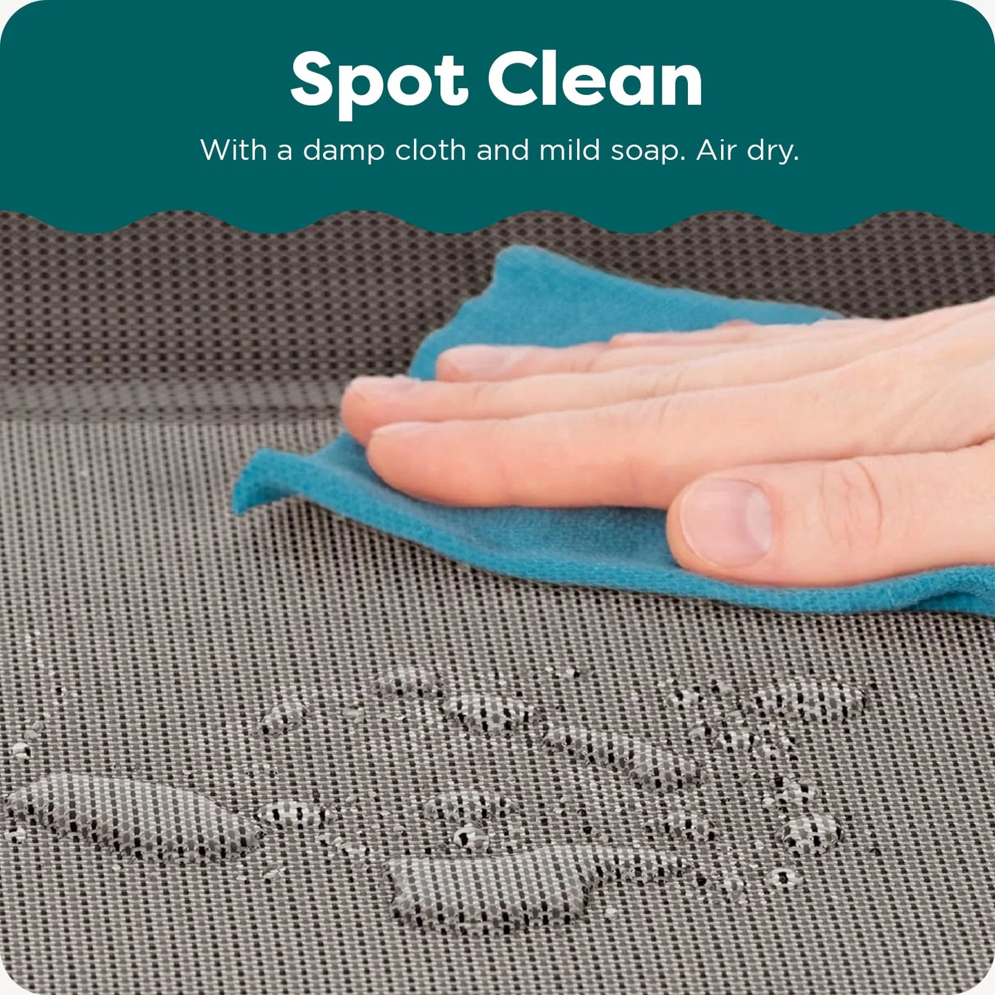 Pet Products Restful Dreamer Large Orthopedic Foam Deluxe Crate Mat, Gray