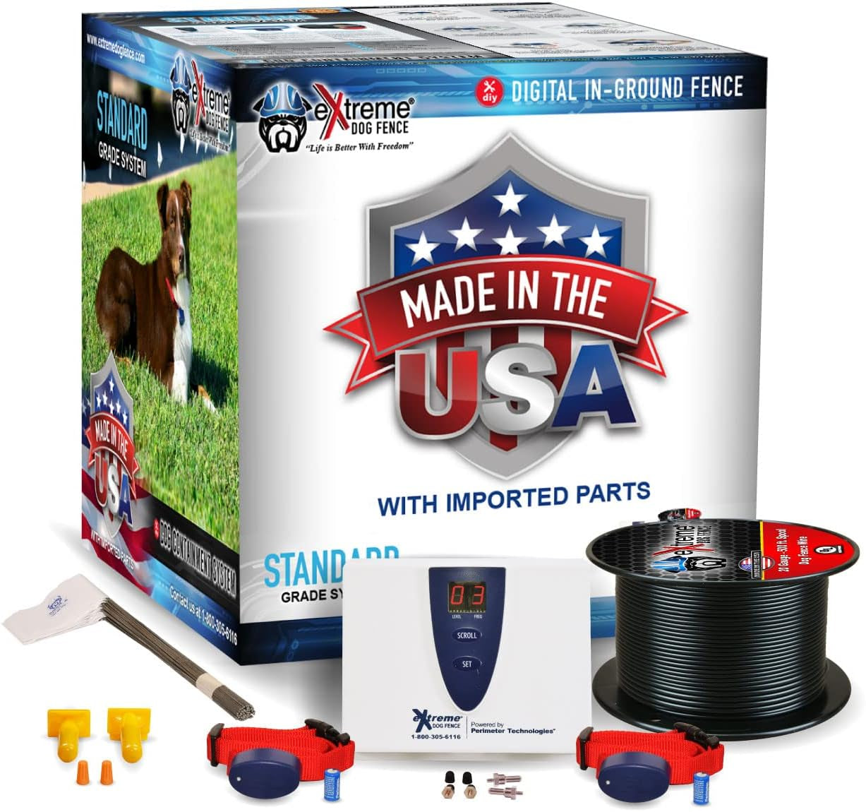 Underground Electric Dog Fence Premium - Standard Dog Fence System for Easy Setup and Superior Longevity and Continued Reliable Pet Safety - 2 Dog | 500 Feet Standard Dog Fence Wire…