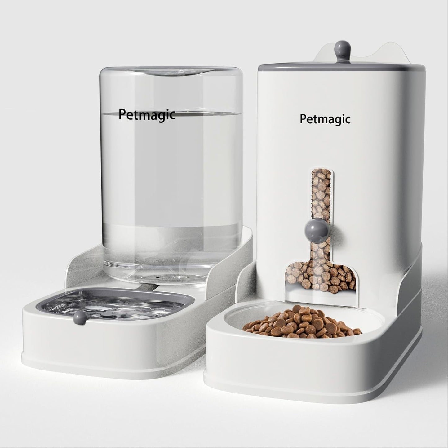 Gravity Cat Feeder by  Is a 3.6L Large-Capacity Cat Food and Water Bowl Set. This Two-Piece Set Is Suitable for Pet Feeding, Including Small and Medium-Sized Dogs, Kittens.
