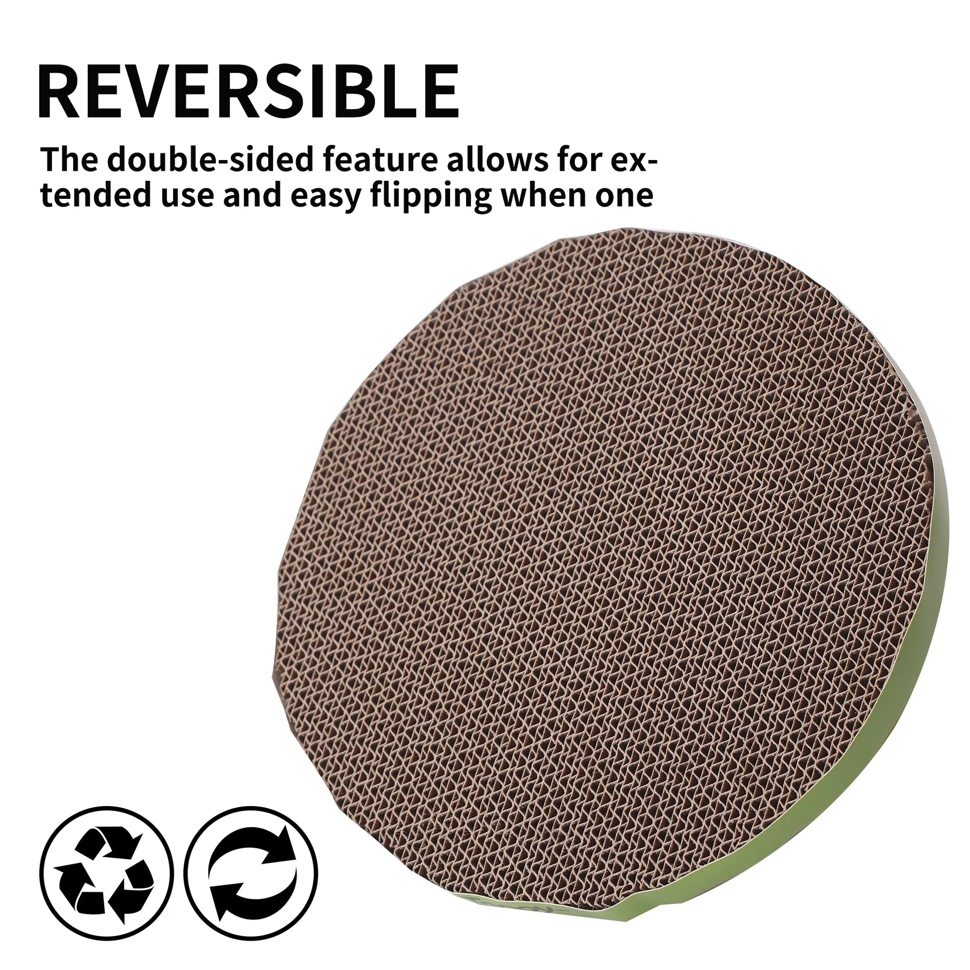 Reversible Cardboard Cat Scratching Replacement Pad Set with 1/2 Reversible Pads & Cat Scratching Pads, 2 Count