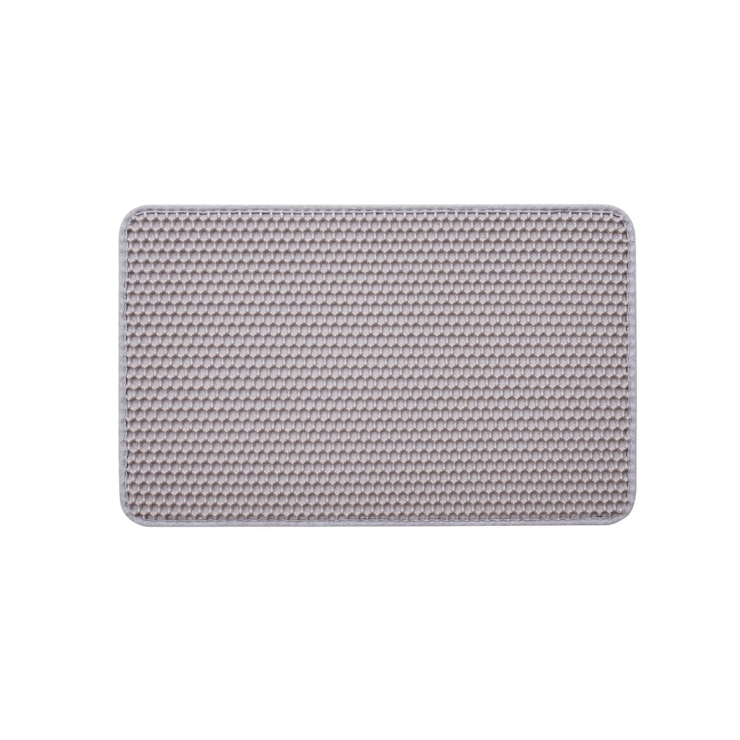 Cat Litter Mat, 24 X 15 In, Double-Layer Design, Non-Slip & Waterproof Litter-Trapping Mat for Indoor Cats, Honeycomb Pattern, Gentle on Paws, Washable Kitty Mat for Floors