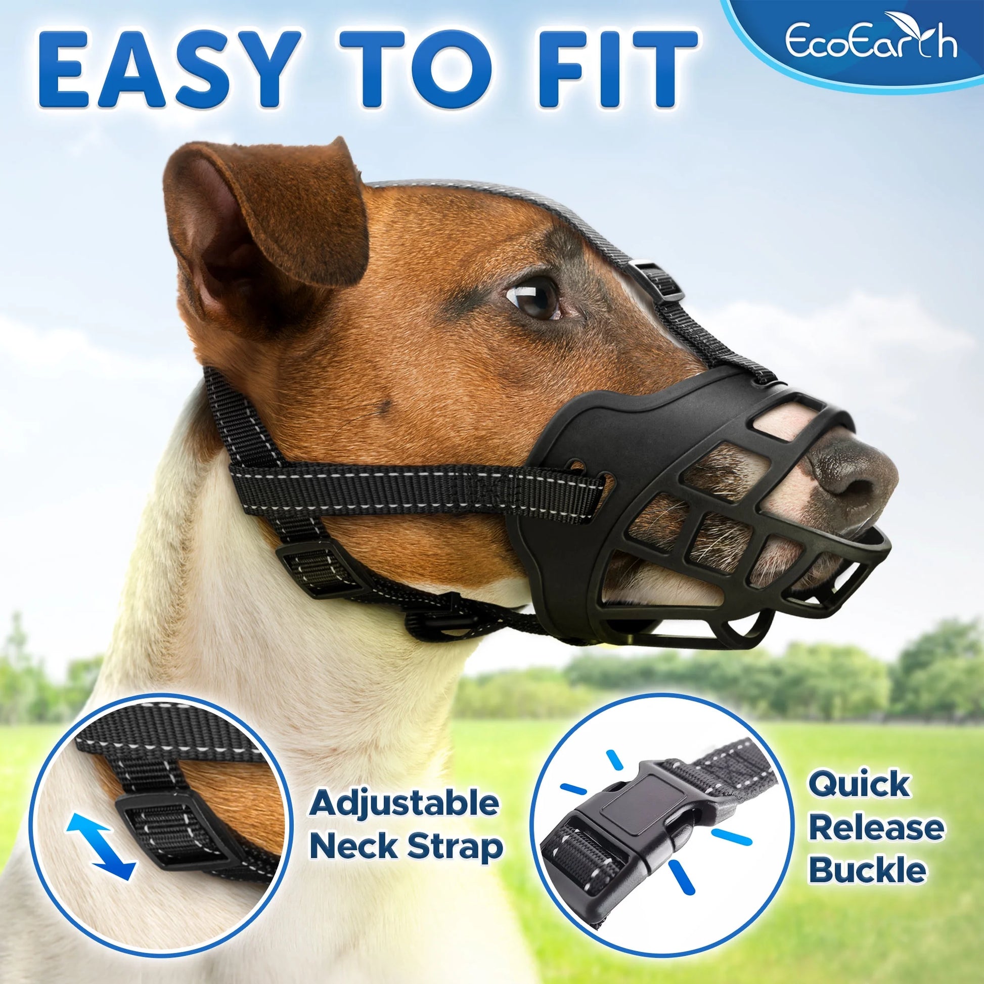 Dog Muzzle Breathable Basket Mouth Guard for Grooming & Training, Black, Size M, 1 Pack