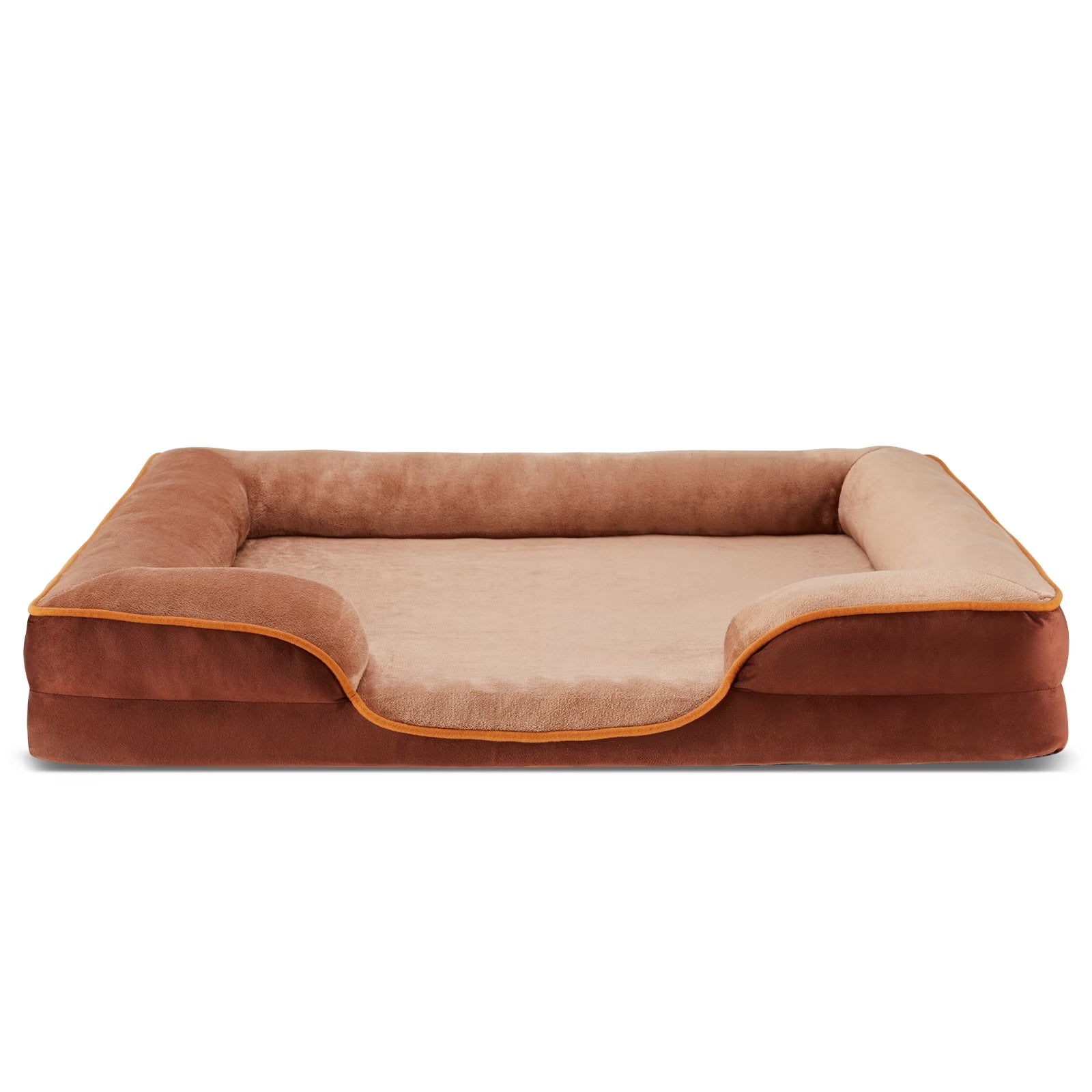 42"X32" Supportive Memory Foam Orthopedic Dog Bed, with Washable Removable Cover, Non-Slip Base, Waterproof, Brown