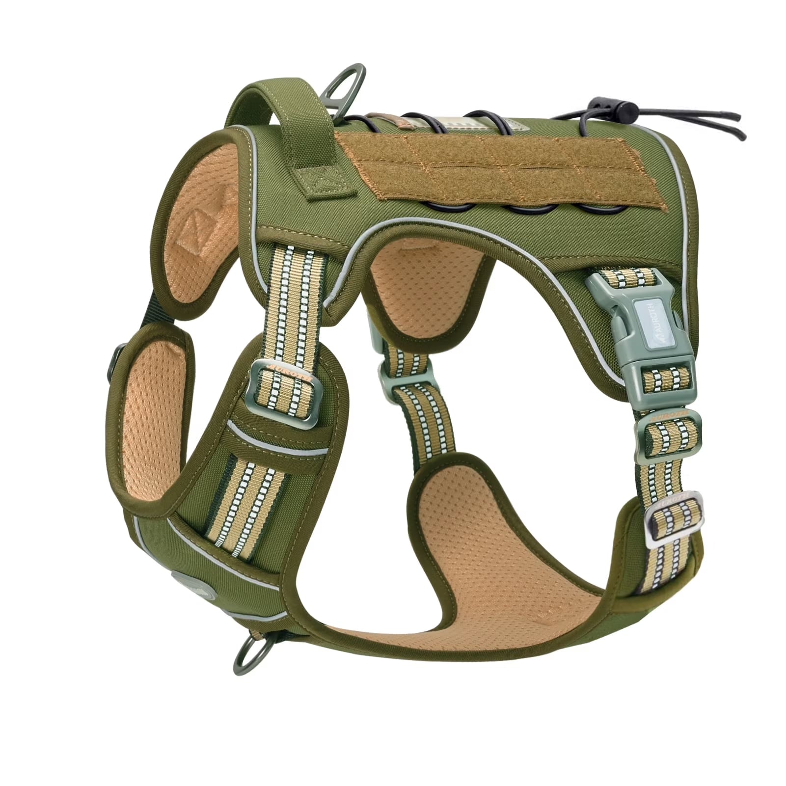 No Pull Dog Harness for Large Dogs, Adjustable Easy on Pet Vest Harness, Front Clip Service Vest Harness, Reflective Soft Padded Dog Harness Vest, Dog Training Running Harness with Handle