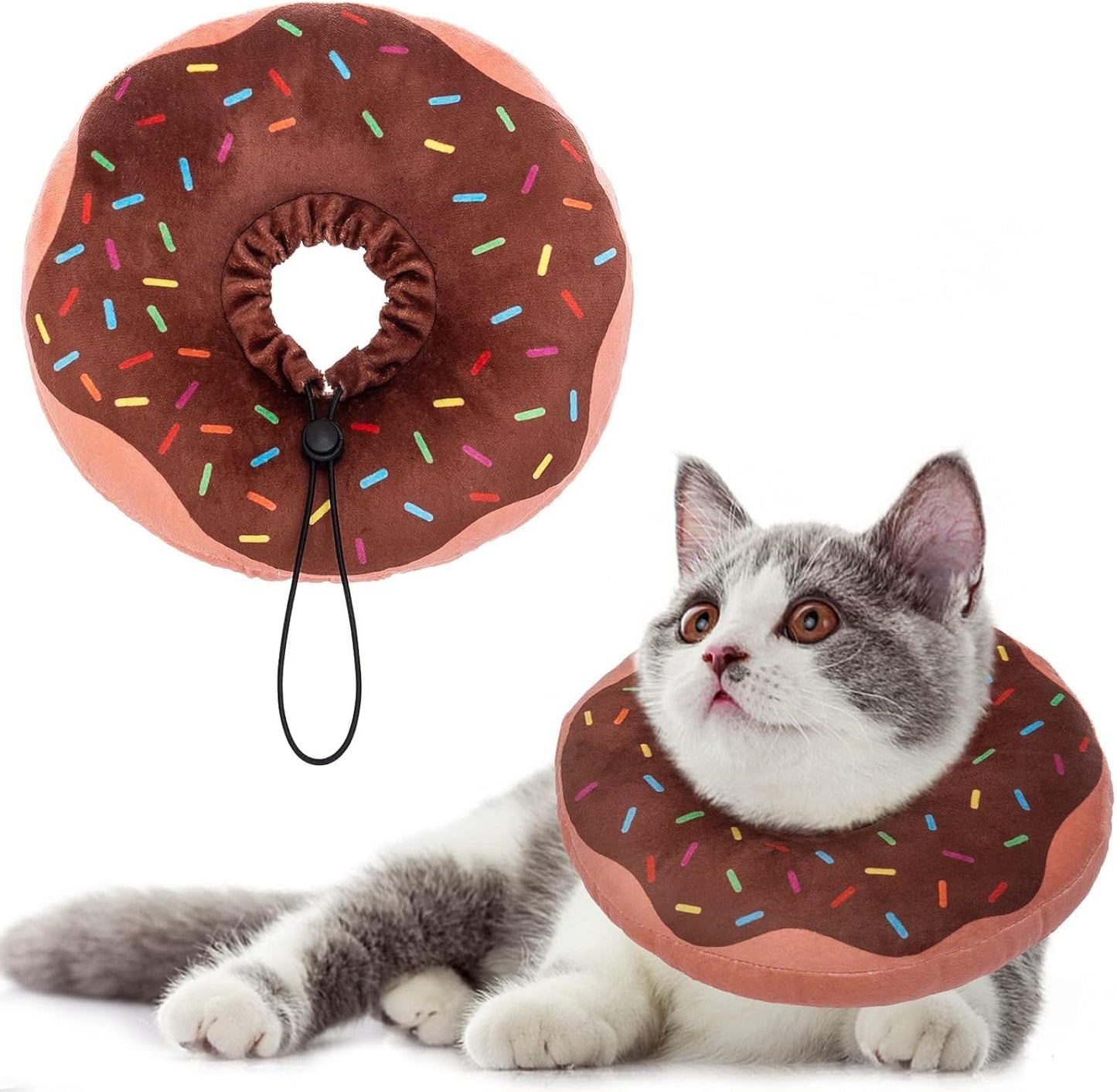 Cat Cone Collars Soft,Cat Recovery E Collars after Surgery to Stop Licking,Waterproof Adjustable Elizabeth Neck Cones Cute Pet Donut Pillow for Cats Kitten Puppy Wound Healing after Surgery
