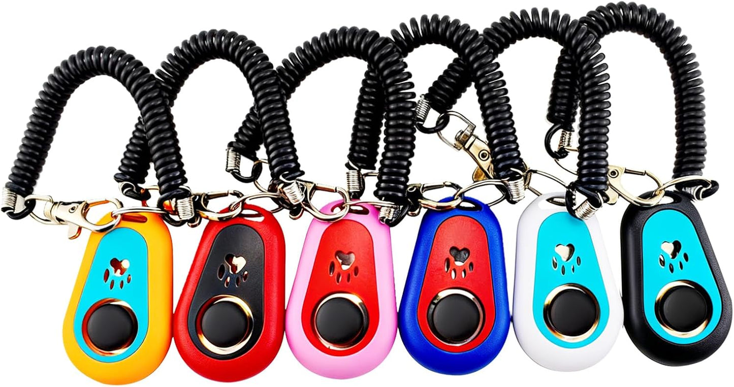 Pet Training Clicker with 6 Pack for Dogs/Cats/Horses/Birds or Other Animals - Clickers with Strap for Training