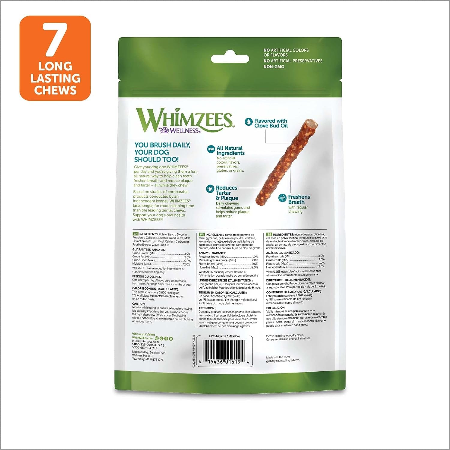 Brushzees Dental Chews for Dogs (Large) and Veggie Sausage Dental Chews for Dogs (Large)