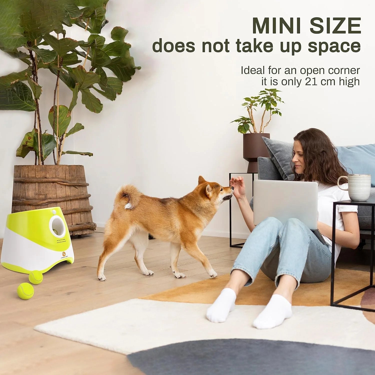 Ball Thrower for Dogs,Interactive Dog Fetch Machine,Automatic Ball Launcher for Dogs with 12 Tennis Balls,Dog Ball Thrower Machine with 10-30Ft 3 Launching Distance,For Small Dogs Indoor & Outdoor