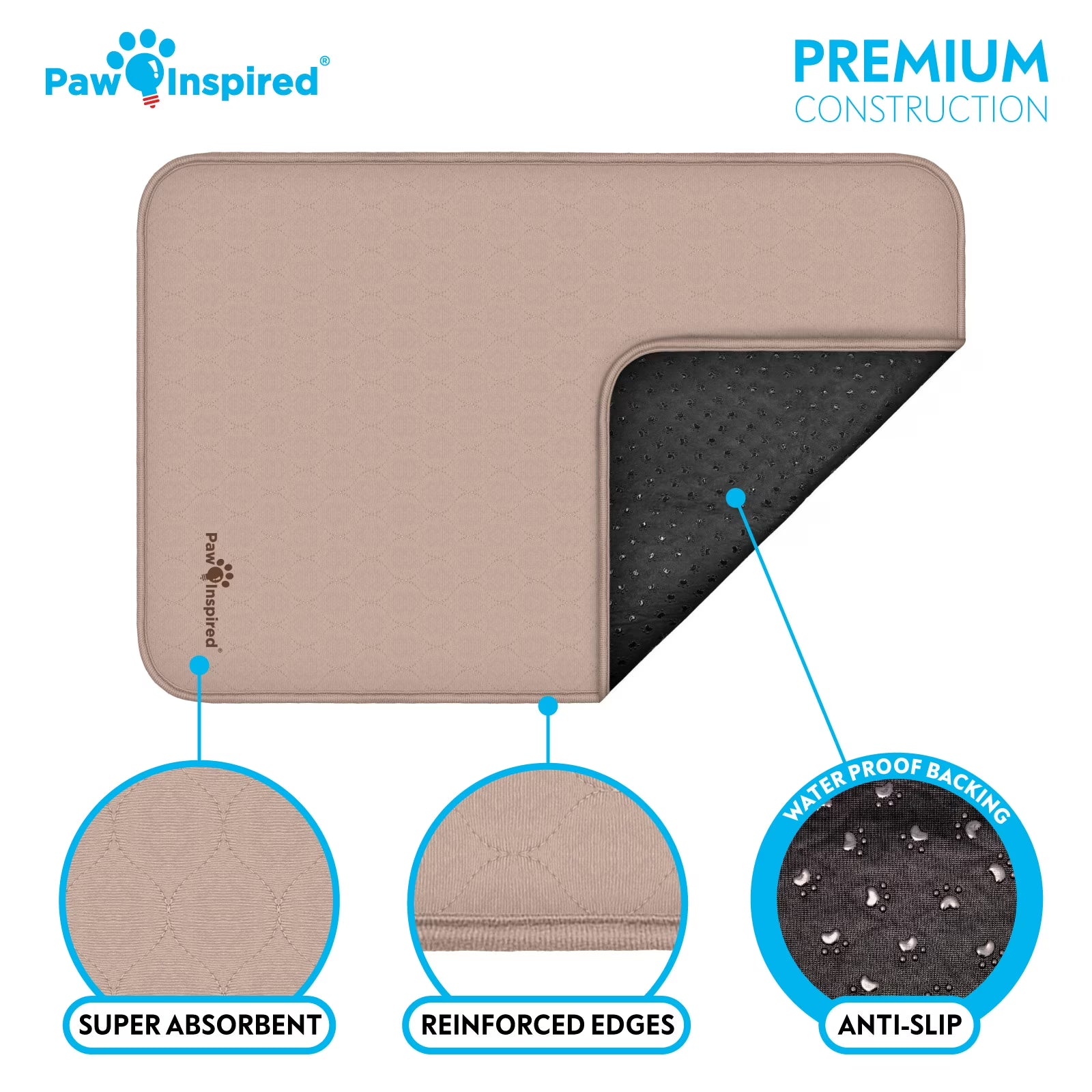 2Ct  Dog Crate Pads Mats Size 35X22” for Use with 36” Kennel and Crate | Washable Waterproof Dog Pee Pads