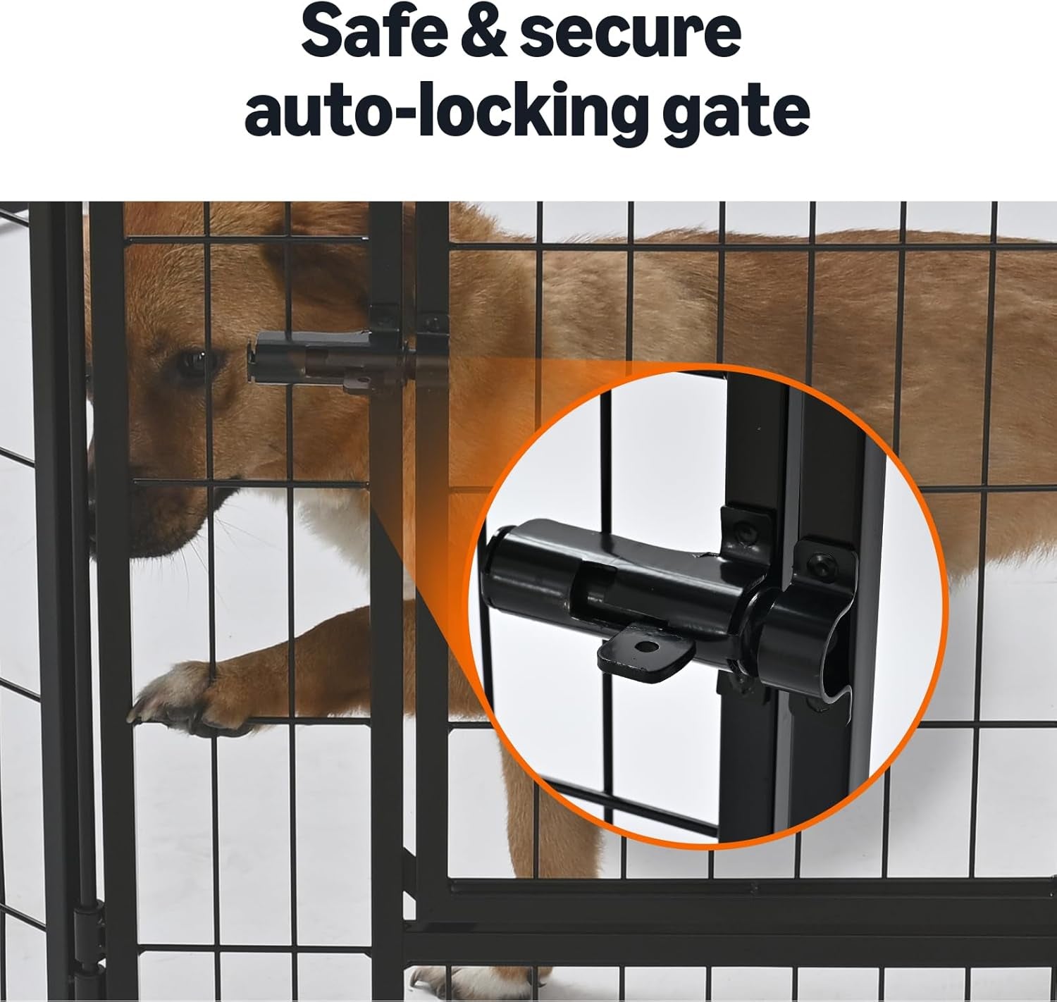 Dog Playpen, 8 Panels Metal Fence with Door, Foldable for Indoor and Outdoor Use, Suitable for Small to Medium Sized Dogs, 30 Inch Height, Black