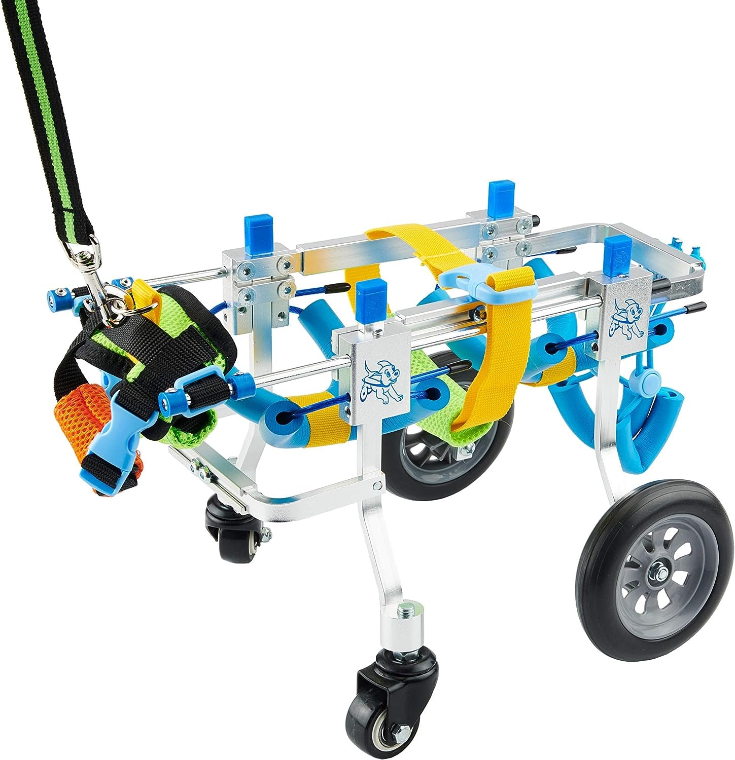 4 Wheel Adjustable Dog Wheelchair, Detachable Dog Wheelchair, Pet Rehabilitation Cart, Pet Wheelchair, Lightweight Aluminum Dog Wheelchair (XXS)