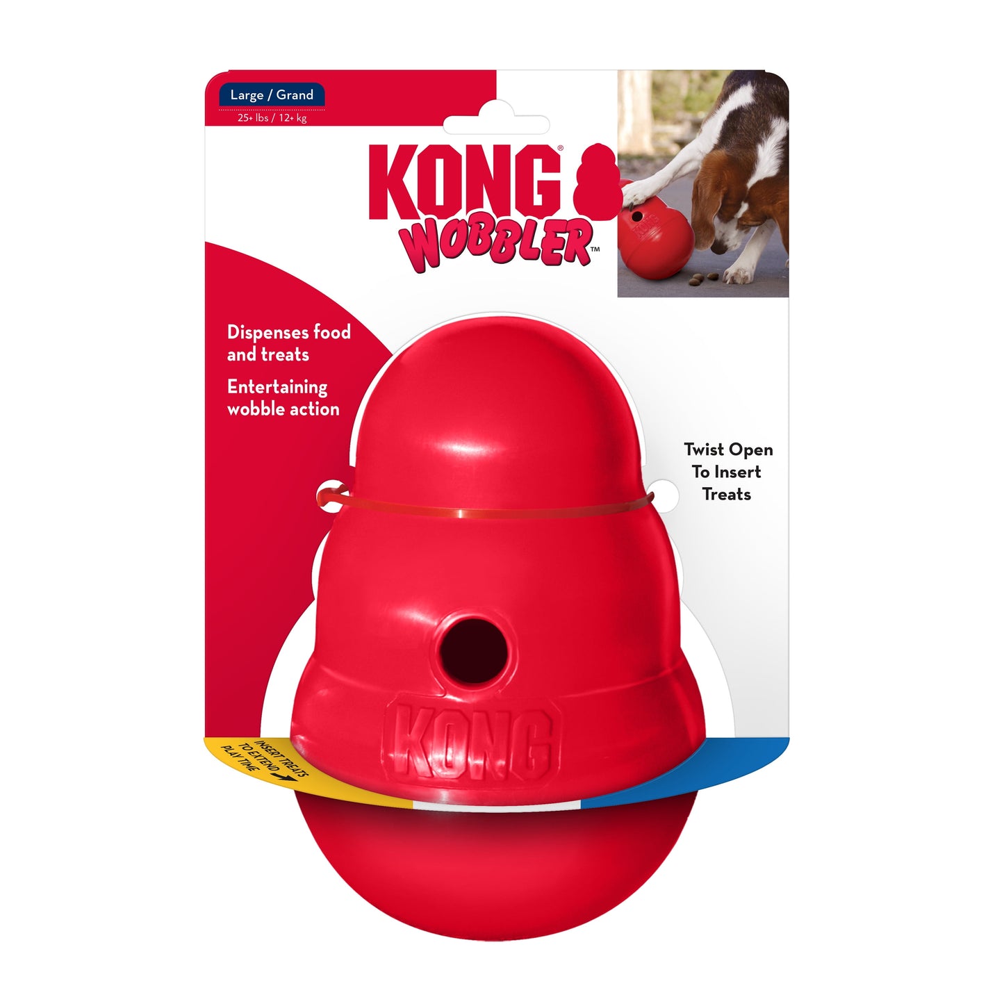 ® Wobbler Food-Dispensing Dog Toy, Red, Large for Dogs between 30-65 Lbs